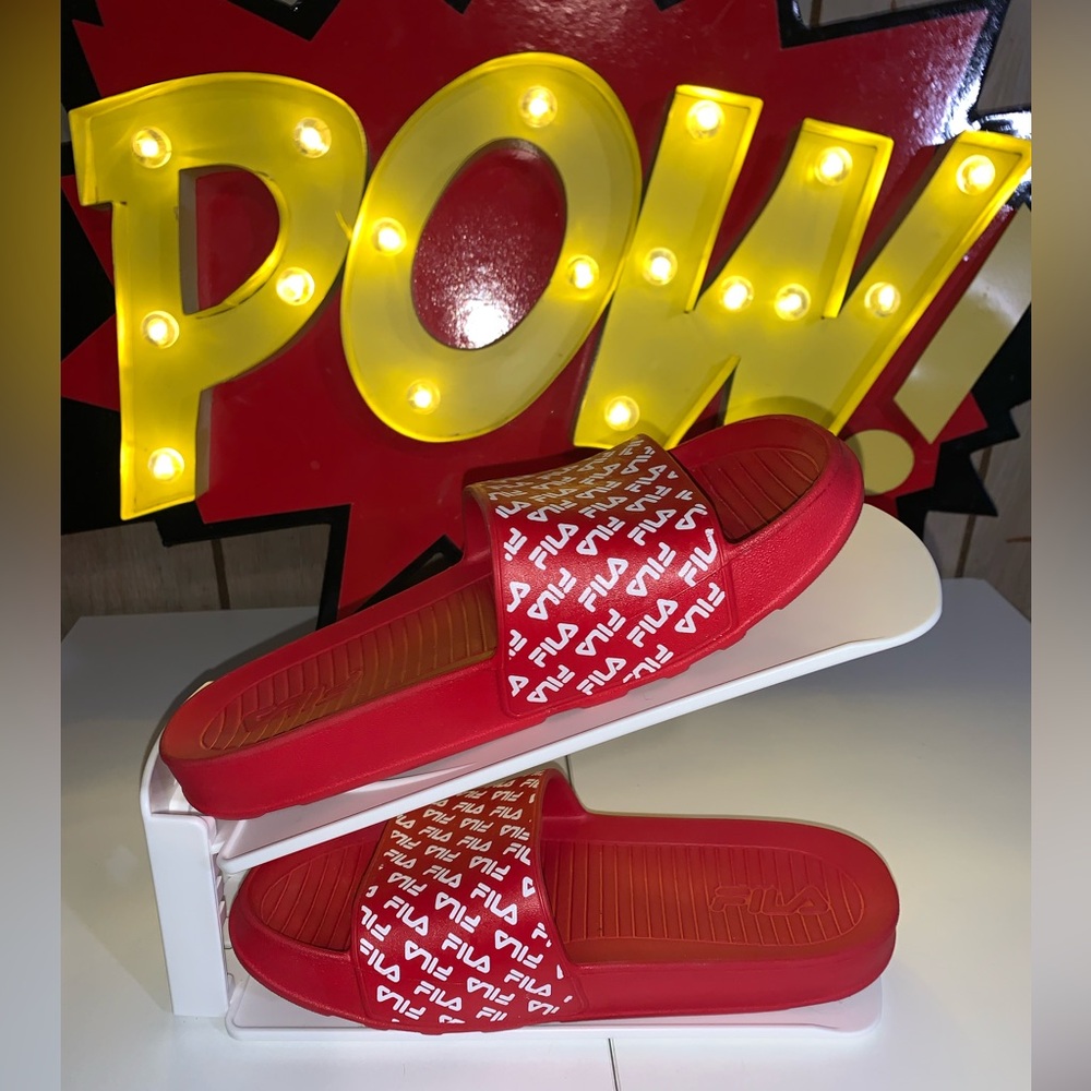 Fila Vibrant Red Slide Sandals - Picture 6 of 7